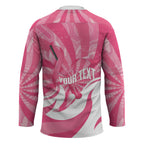 Australia Field Hockey Breast Cancer Personalised Hockey Jersey Think Pink Ribbon Aboriginal Art