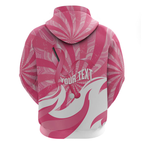 Australia Field Hockey Breast Cancer Personalised Hoodie Think Pink Ribbon Aboriginal Art