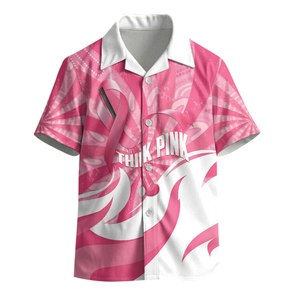 Australia Field Hockey Breast Cancer Personalised Kid Hawaiian Shirt Think Pink Ribbon Aboriginal Art