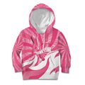 Australia Field Hockey Breast Cancer Personalised Kid Hoodie Think Pink Ribbon Aboriginal Art