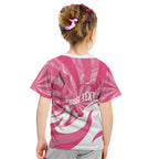 Australia Field Hockey Breast Cancer Personalised Kid T Shirt Think Pink Ribbon Aboriginal Art