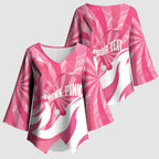 Australia Field Hockey Breast Cancer Personalised Kimono Sleeve Blouse Think Pink Ribbon Aboriginal Art