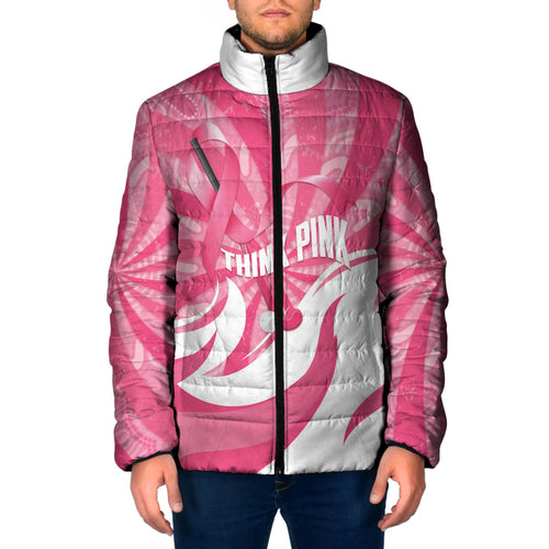 Australia Field Hockey Breast Cancer Personalised Padded Jacket Think Pink Ribbon Aboriginal Art
