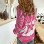 Australia Field Hockey Breast Cancer Personalised Women Casual Shirt Think Pink Ribbon Aboriginal Art