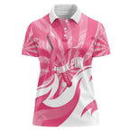 Australia Field Hockey Breast Cancer Personalised Women Polo Shirt Think Pink Ribbon Aboriginal Art