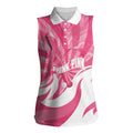 Australia Field Hockey Breast Cancer Personalised Women Sleeveless Polo Shirt Think Pink Ribbon Aboriginal Art
