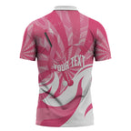 Australia Field Hockey Breast Cancer Personalised Zipper Polo Shirt Think Pink Ribbon Aboriginal Art