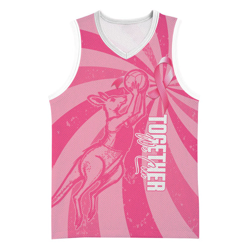 Australia Netball Breast Cancer Personalised Basketball Jersey Aussie Kangaroo Together We Can