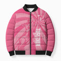 Australia Netball Breast Cancer Personalised Bomber Puffer Jacket Aussie Kangaroo Together We Can