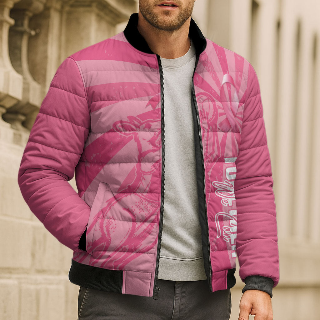 Australia Netball Breast Cancer Personalised Bomber Puffer Jacket Aussie Kangaroo Together We Can