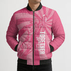 Australia Netball Breast Cancer Personalised Bomber Puffer Jacket Aussie Kangaroo Together We Can