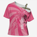 Australia Netball Breast Cancer Personalised Cross Shoulder Shirt Aussie Kangaroo Together We Can