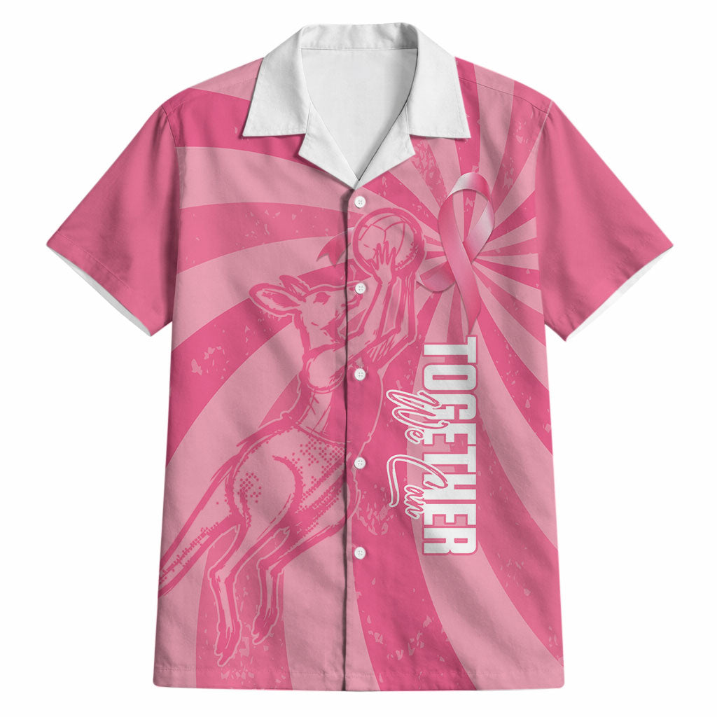 Australia Netball Breast Cancer Personalised Hawaiian Shirt Aussie Kangaroo Together We Can