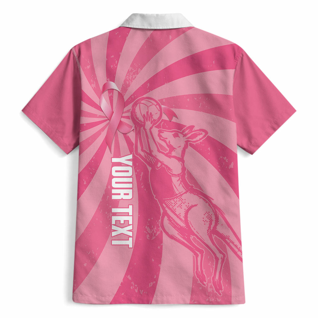 Australia Netball Breast Cancer Personalised Hawaiian Shirt Aussie Kangaroo Together We Can