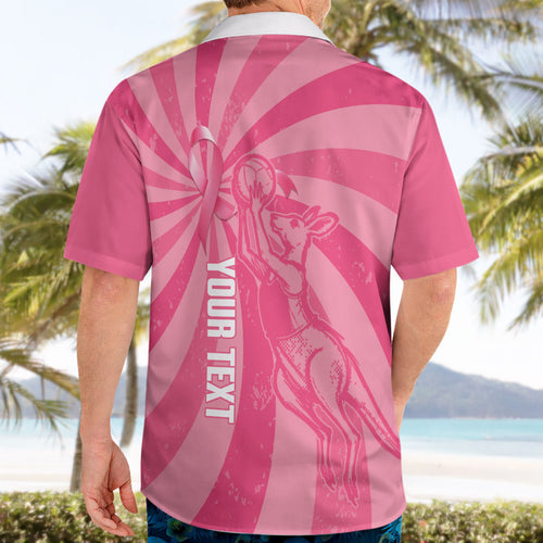 Australia Netball Breast Cancer Personalised Hawaiian Shirt Aussie Kangaroo Together We Can