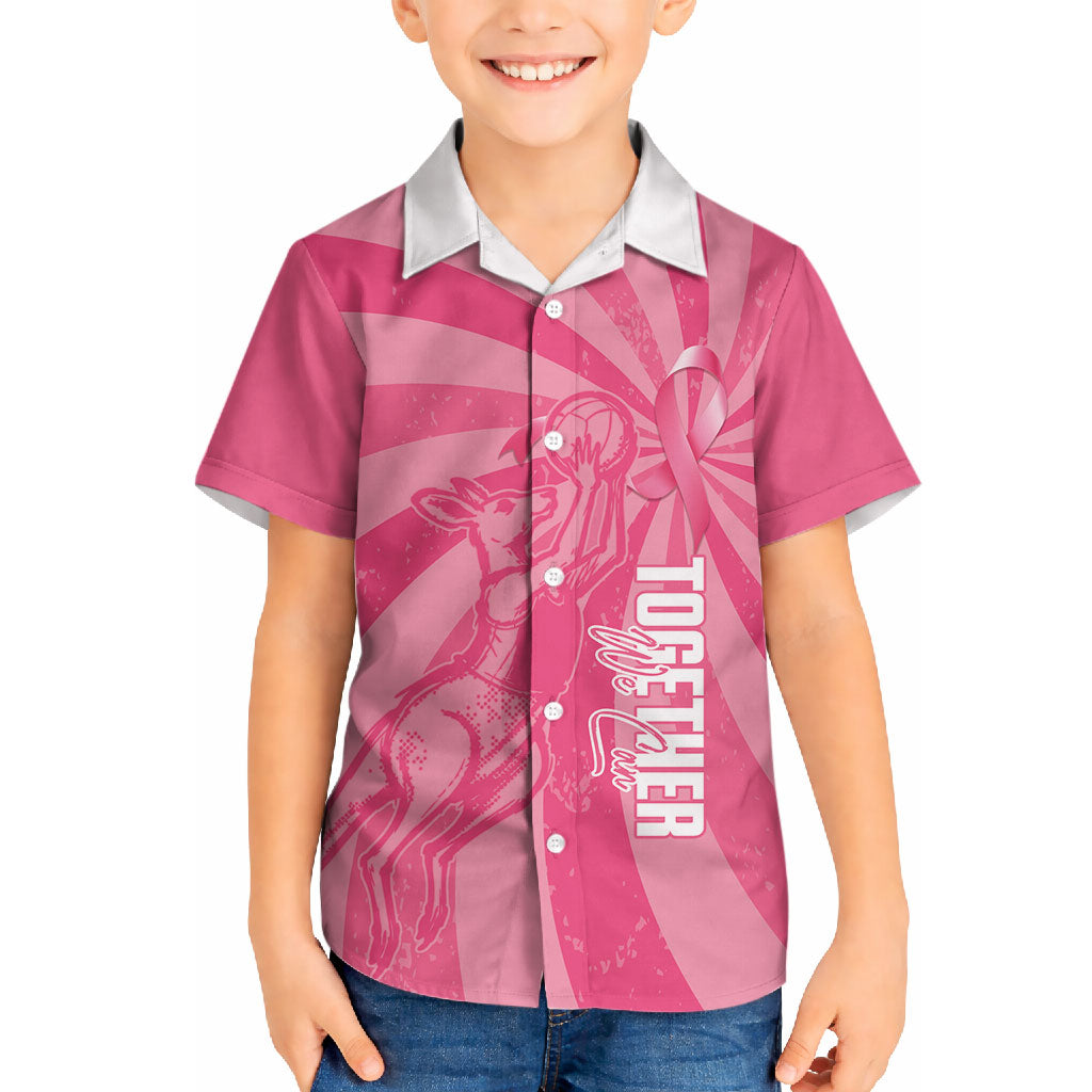 Australia Netball Breast Cancer Personalised Hawaiian Shirt Aussie Kangaroo Together We Can