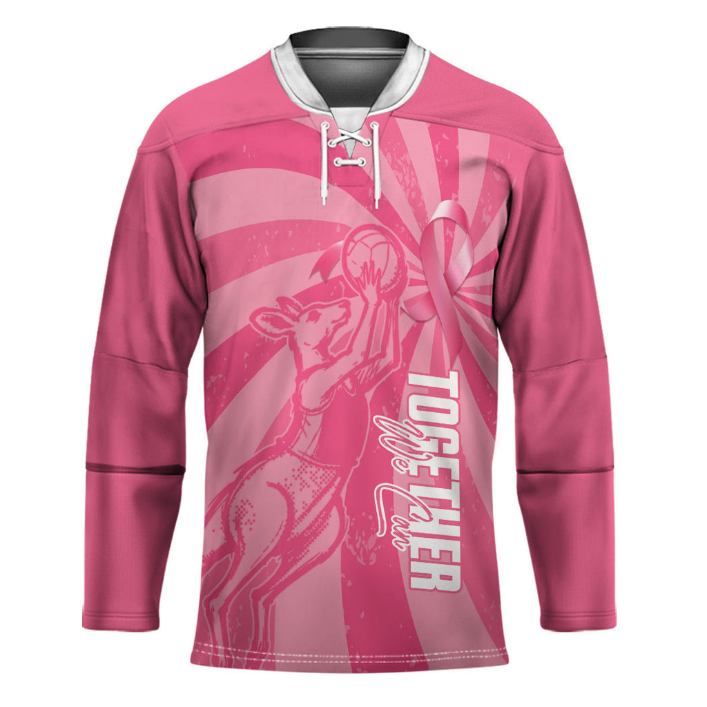 Australia Netball Breast Cancer Personalised Hockey Jersey Aussie Kangaroo Together We Can