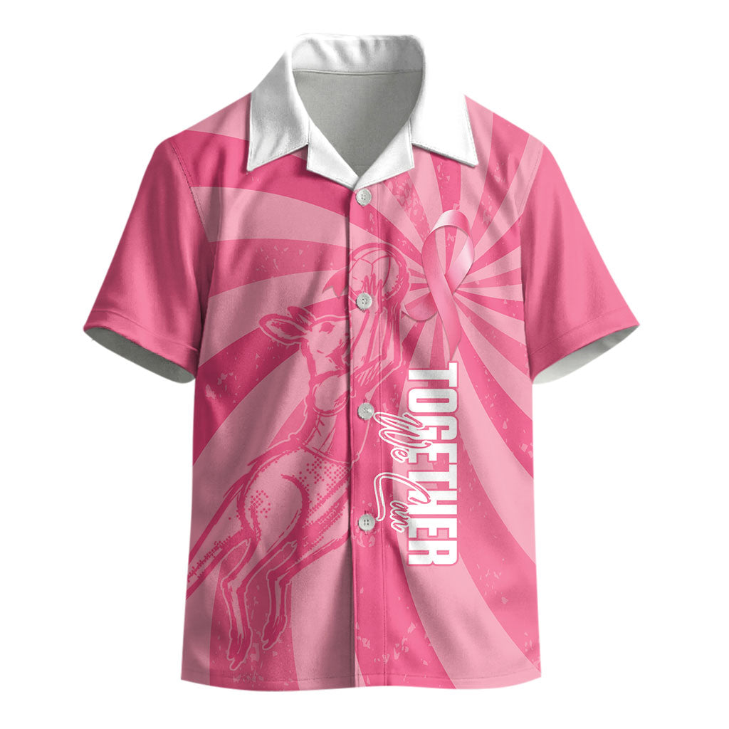 Australia Netball Breast Cancer Personalised Kid Hawaiian Shirt Aussie Kangaroo Together We Can