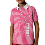Australia Netball Breast Cancer Personalised Kid Polo Shirt Aussie Kangaroo Together We Can