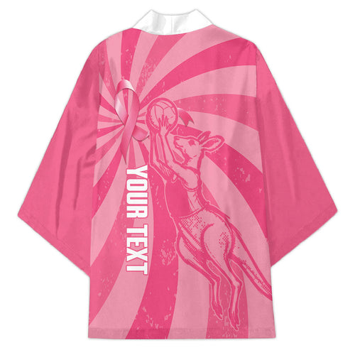 Australia Netball Breast Cancer Personalised Kimono Aussie Kangaroo Together We Can