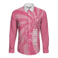Australia Netball Breast Cancer Personalised Long Sleeve Button Shirt Aussie Kangaroo Together We Can