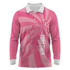 Australia Netball Breast Cancer Personalised Long Sleeve Polo Shirt Aussie Kangaroo Together We Can