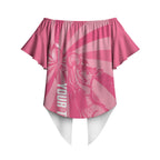 Australia Netball Breast Cancer Personalised Off Shoulder Wrap Waist Top Aussie Kangaroo Together We Can