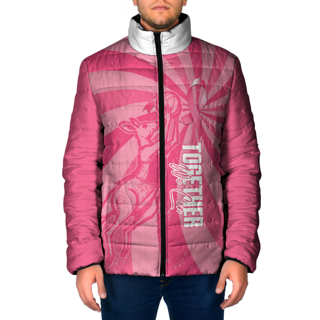 Australia Netball Breast Cancer Personalised Padded Jacket Aussie Kangaroo Together We Can