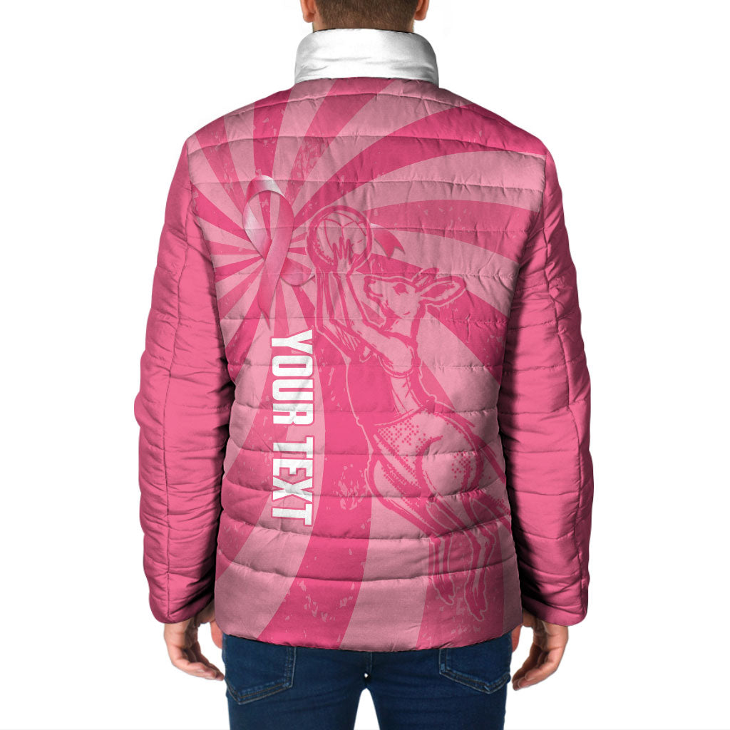 Australia Netball Breast Cancer Personalised Padded Jacket Aussie Kangaroo Together We Can