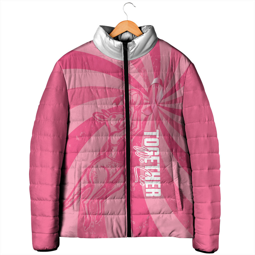 Australia Netball Breast Cancer Personalised Padded Jacket Aussie Kangaroo Together We Can