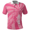 Australia Netball Breast Cancer Personalised Polo Shirt Aussie Kangaroo Together We Can