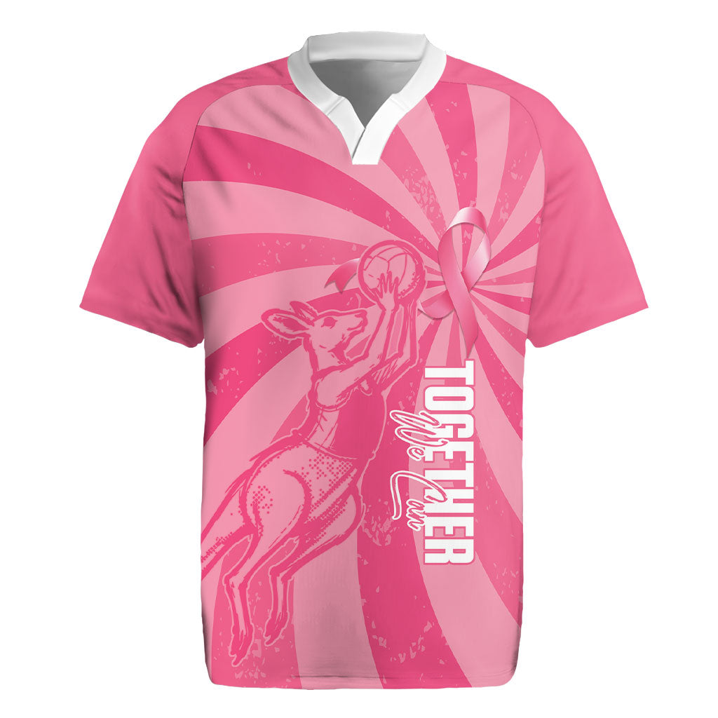 Australia Netball Breast Cancer Personalised Rugby Jersey Aussie Kangaroo Together We Can