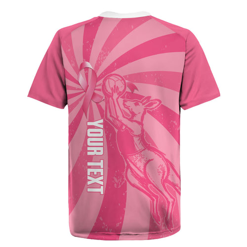 Australia Netball Breast Cancer Personalised Rugby Jersey Aussie Kangaroo Together We Can