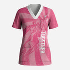 Australia Netball Breast Cancer Personalised Scrub Top Aussie Kangaroo Together We Can