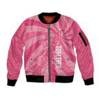 Australia Netball Breast Cancer Personalised Sleeve Zip Bomber Jacket Aussie Kangaroo Together We Can
