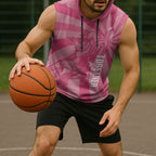 Australia Netball Breast Cancer Personalised Sleeveless Hoodie Aussie Kangaroo Together We Can