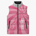 Australia Netball Breast Cancer Personalised Sleeveless Puffer Jacket Aussie Kangaroo Together We Can