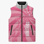 Australia Netball Breast Cancer Personalised Sleeveless Puffer Jacket Aussie Kangaroo Together We Can