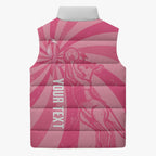 Australia Netball Breast Cancer Personalised Sleeveless Puffer Jacket Aussie Kangaroo Together We Can