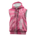 Australia Netball Breast Cancer Personalised Sleeveless Zip Hoodie Aussie Kangaroo Together We Can