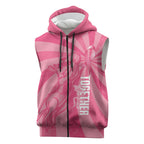 Australia Netball Breast Cancer Personalised Sleeveless Zip Hoodie Aussie Kangaroo Together We Can