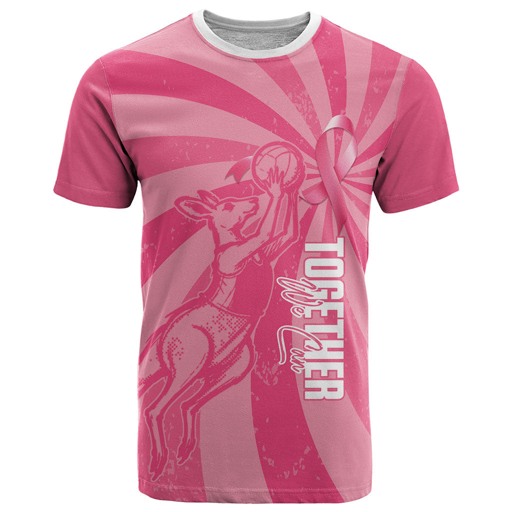 Australia Netball Breast Cancer Personalised T Shirt Aussie Kangaroo Together We Can