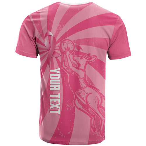 Australia Netball Breast Cancer Personalised T Shirt Aussie Kangaroo Together We Can