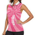 Australia Netball Breast Cancer Personalised Women Sleeveless Polo Shirt Aussie Kangaroo Together We Can