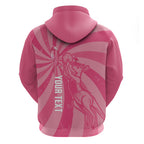 Australia Netball Breast Cancer Personalised Zip Hoodie Aussie Kangaroo Together We Can