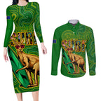 australia-surf-couples-matching-long-sleeve-bodycon-dress-and-long-sleeve-button-shirts-2023-happy-kangaroo-indigenous-artsy