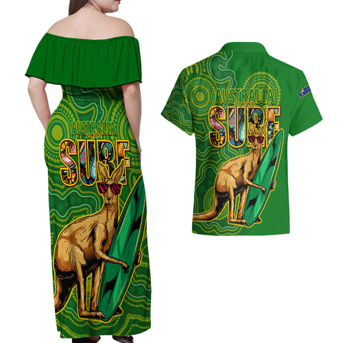 australia-surf-couples-matching-off-shoulder-maxi-dress-and-hawaiian-shirt-2023-happy-kangaroo-indigenous-artsy