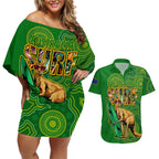 australia-surf-couples-matching-off-shoulder-short-dress-and-hawaiian-shirt-2023-happy-kangaroo-indigenous-artsy