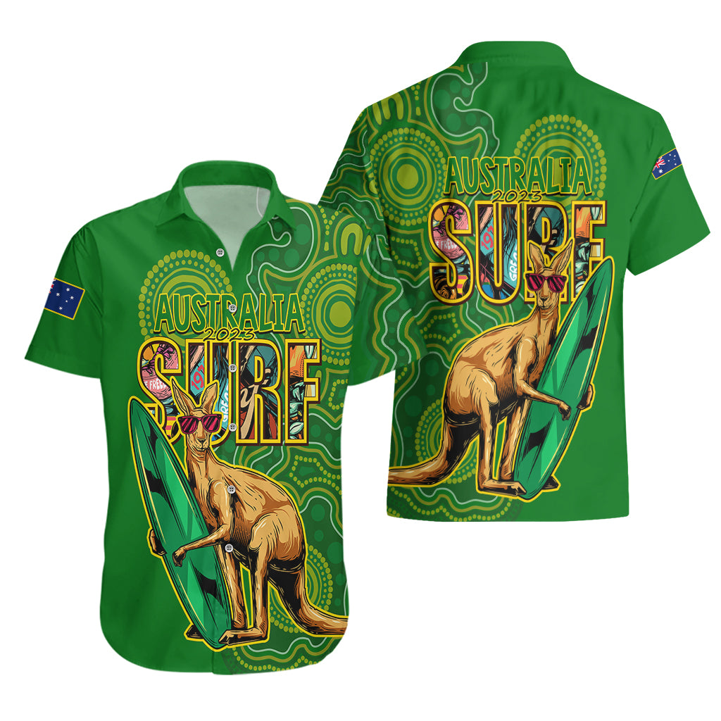 australia-surf-hawaiian-shirt-2023-happy-kangaroo-indigenous-artsy