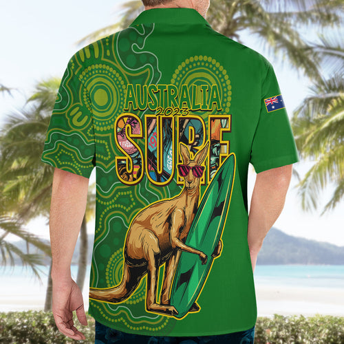 australia-surf-hawaiian-shirt-2023-happy-kangaroo-indigenous-artsy